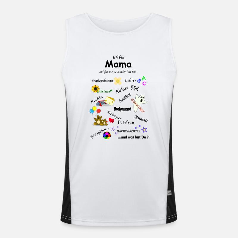 Jeg er mor mor mor mor forældre barn - Funktionel kontrast tanktop til herrer  - hvid/sort