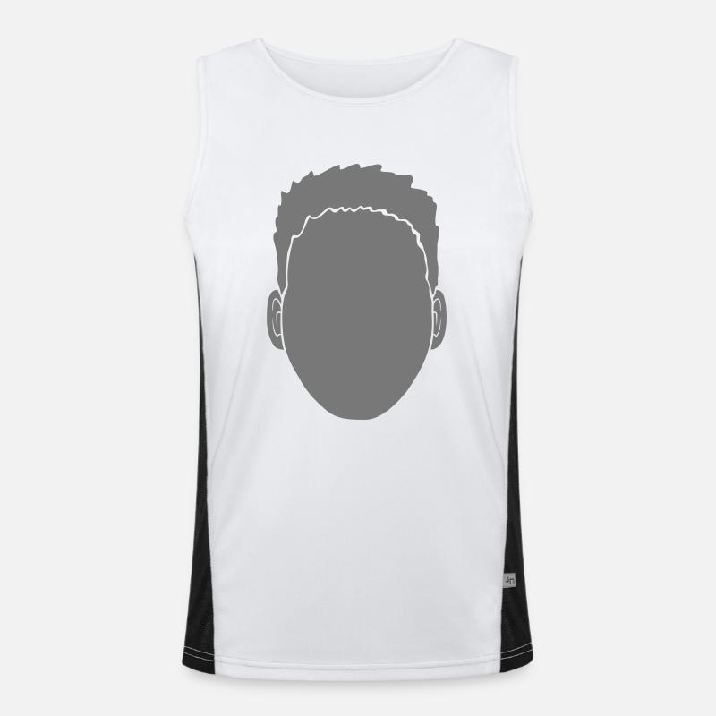 Head empty face design Men's Functional Contrast Tank Top 