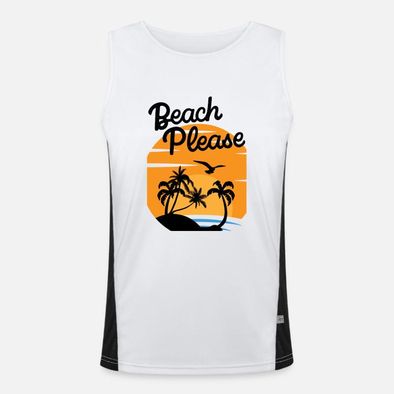 Beach Please - Chemise Palm Sunset Débardeur respirant contrasté Homme 