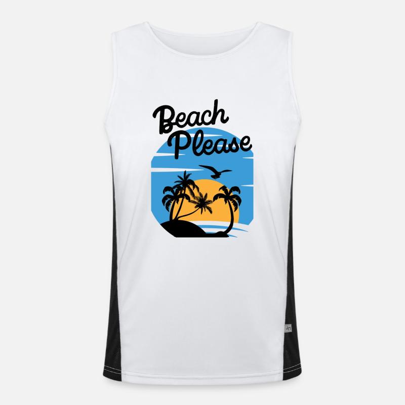 Beach Please - Chemise Palm Sunset Débardeur respirant contrasté Homme 