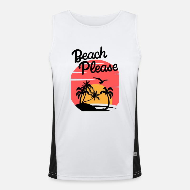 Beach Please - Chemise Palm Sunset Débardeur respirant contrasté Homme 