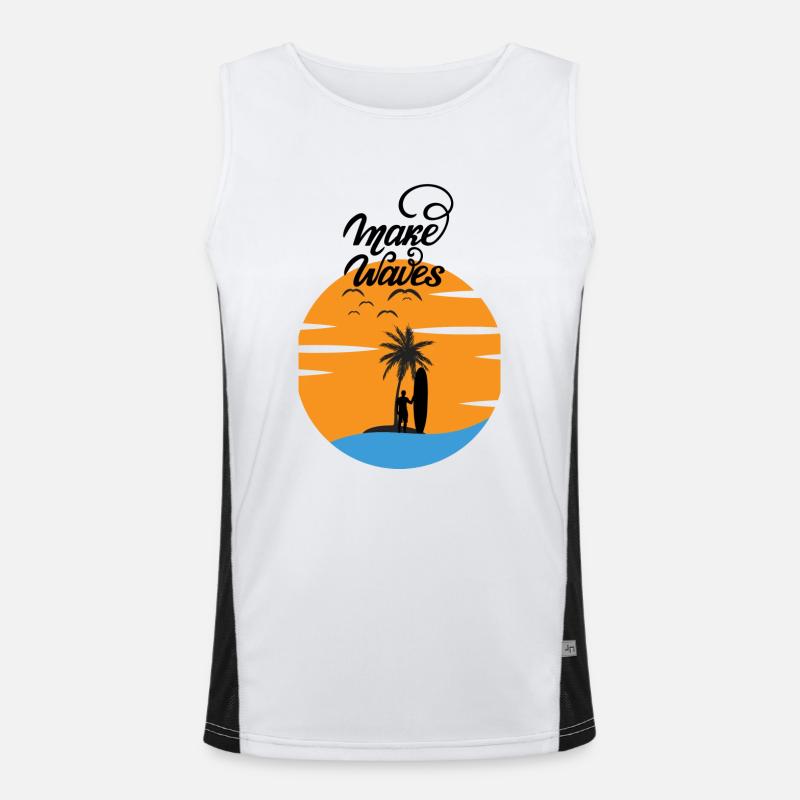 Planche de surf avec Sunset Red - Make Waves Débardeur respirant contrasté Homme 