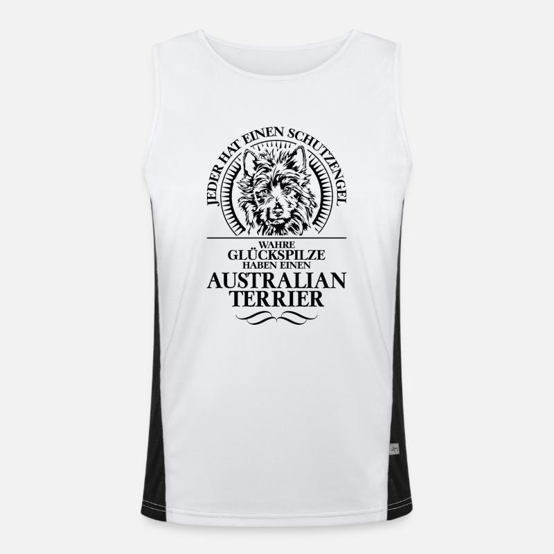 AUSTRALIAN TERRIER Schutzengel Hunde Wilsigns Funktionelles Kontrast-Tank Top für Männer 