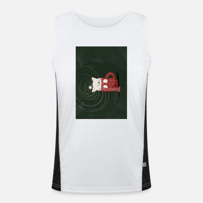 Weihnachtskätzchen Funktionelles Kontrast-Tank Top für Männer 