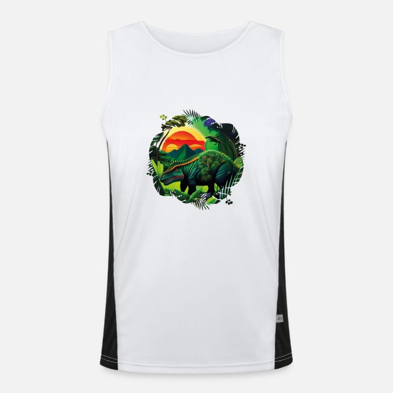 Jungle Rex Funktionelles Kontrast-Tank Top für Männer 