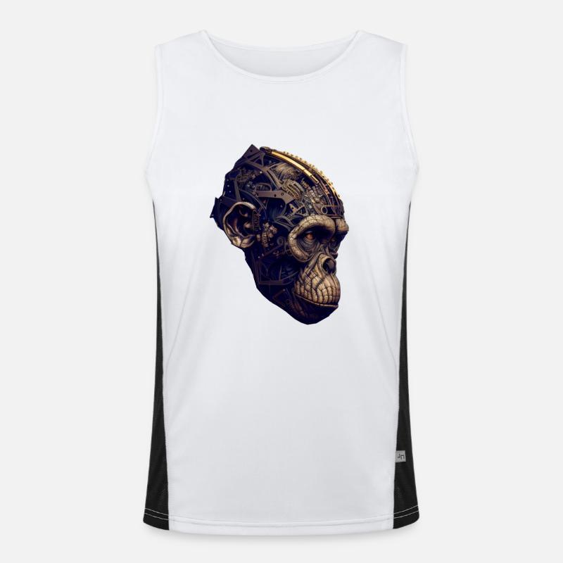 Évolution avancée : le singe rencontre l’IA Débardeur respirant contrasté Homme 