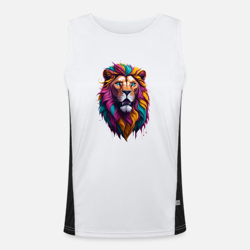 Löwe 4 Funktionelles Kontrast-Tank Top für Männer 