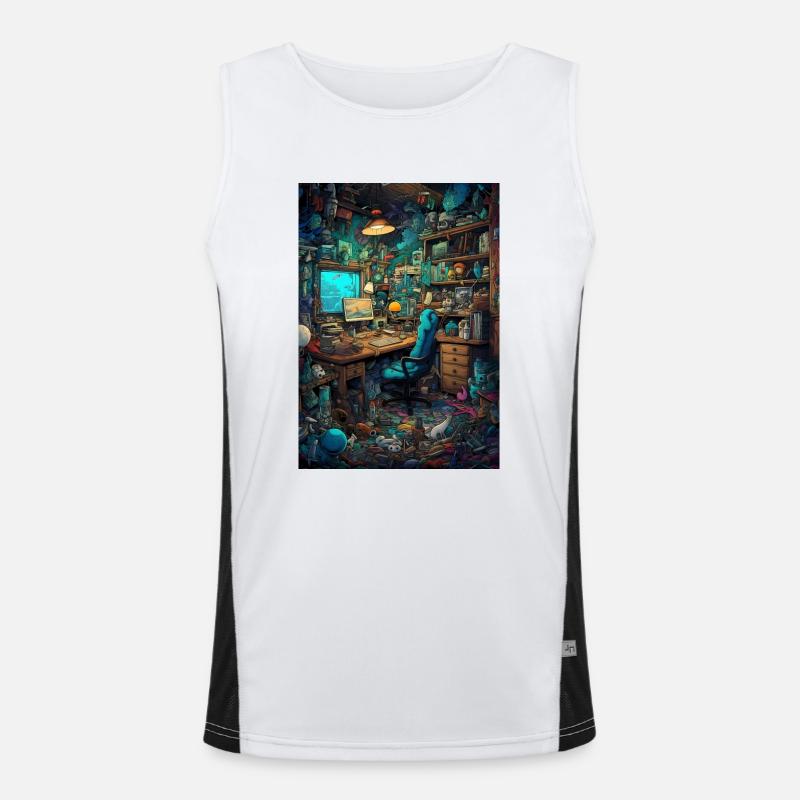Leefruimte van een computernerd Functionele contrasterende tanktop voor mannen 