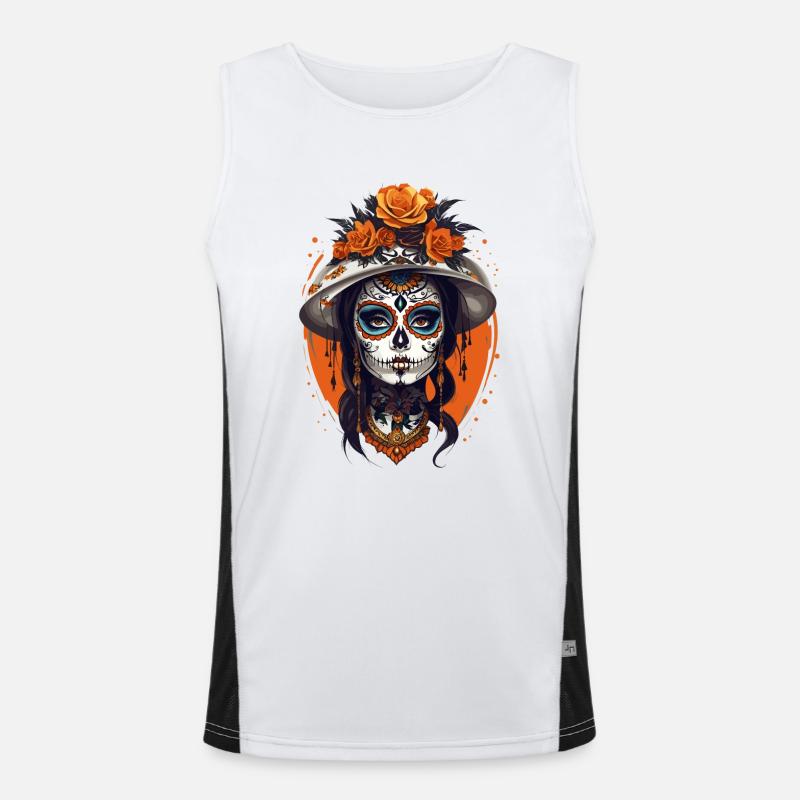 La Catrina Funktionelles Kontrast-Tank Top für Männer 