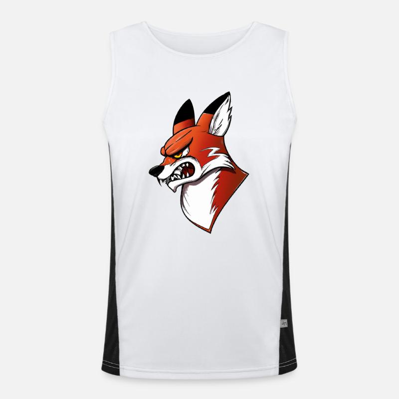 Angry Fox Funktionelles Kontrast-Tank Top für Männer 