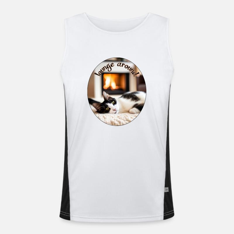 Lazy cat 4 Funktionelles Kontrast-Tank Top für Männer 