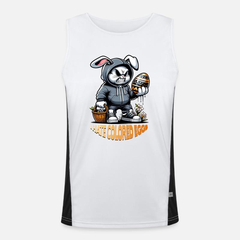 I hate colored eggs - Men's Functional Contrast Tank Top  - white/black