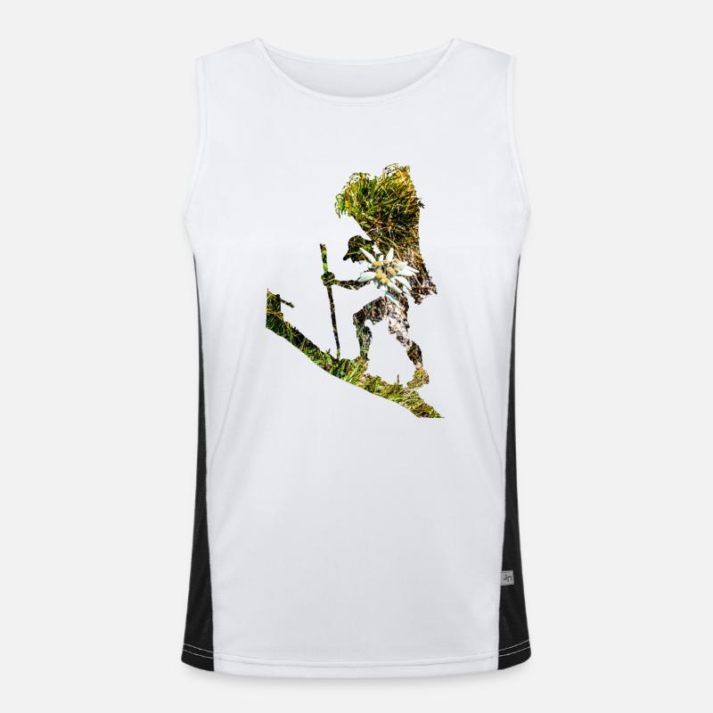 Bring mir noch ein Edelweiss! Funktionelles Kontrast-Tank Top für Männer 