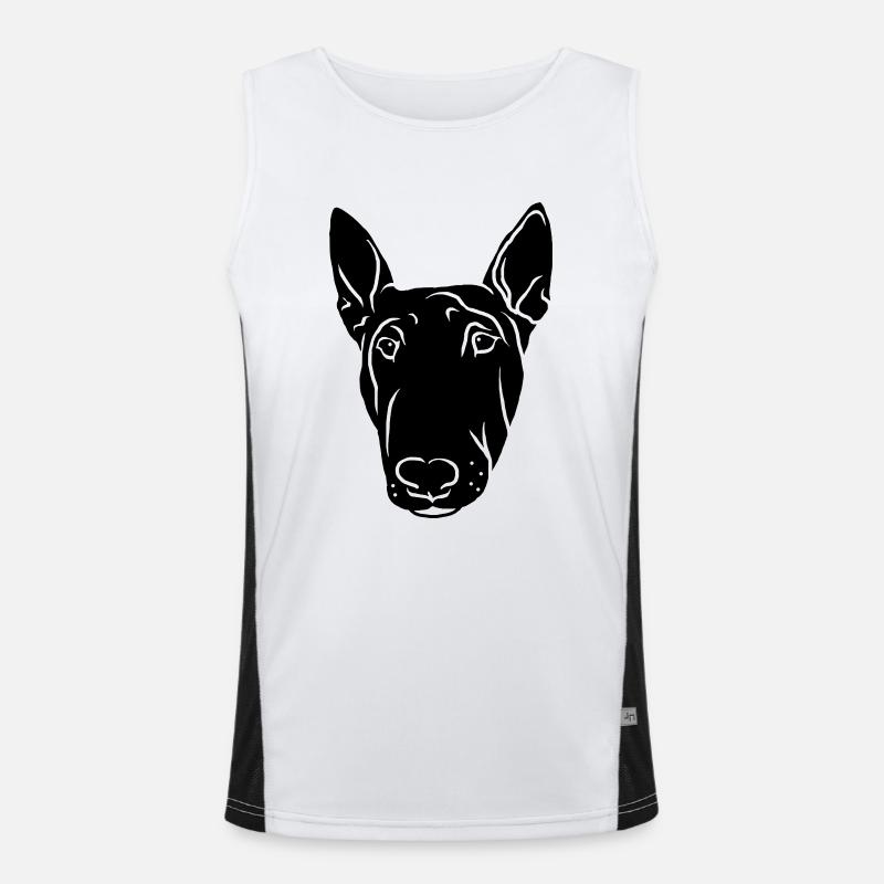 Bull Terrier Head Black Men's Functional Contrast Tank Top 