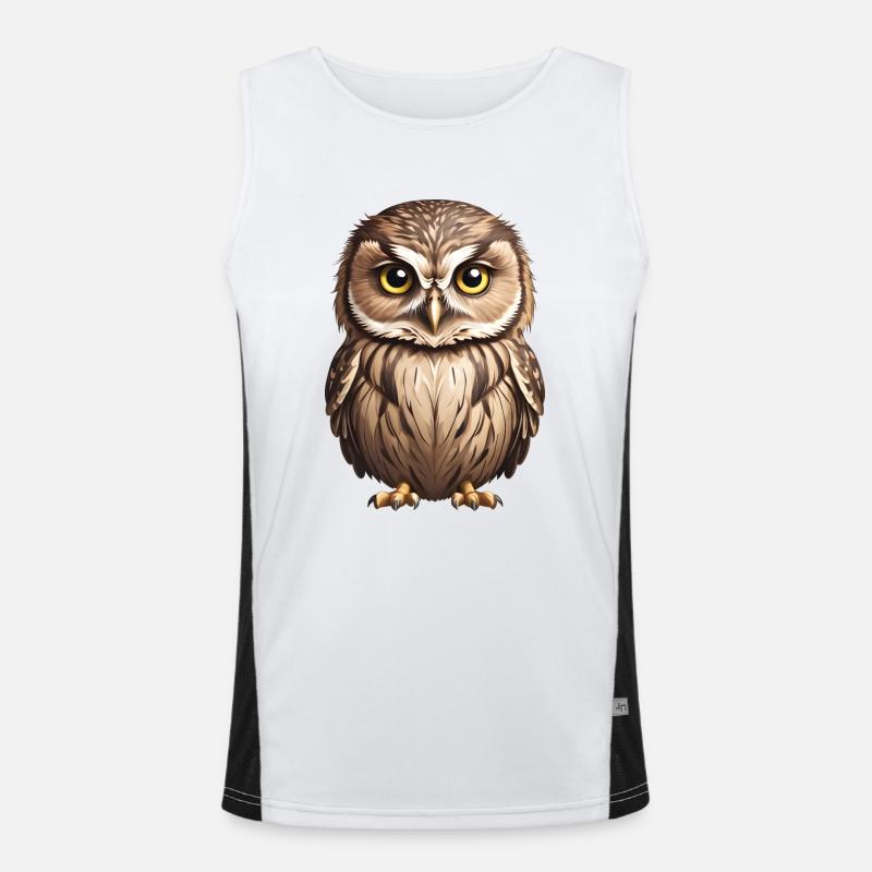 Junge braune Eule Funktionelles Kontrast-Tank Top für Männer 