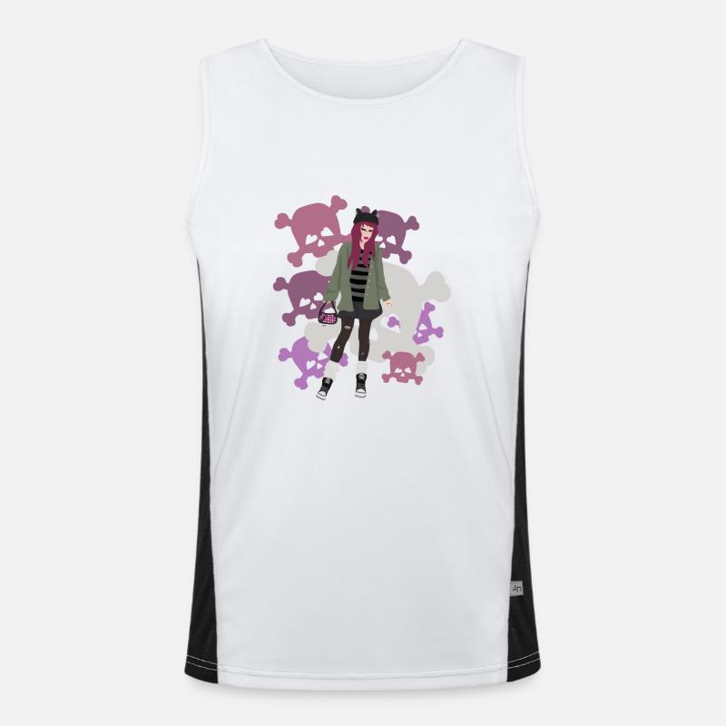 Emo Mädchen Funktionelles Kontrast-Tank Top für Männer 
