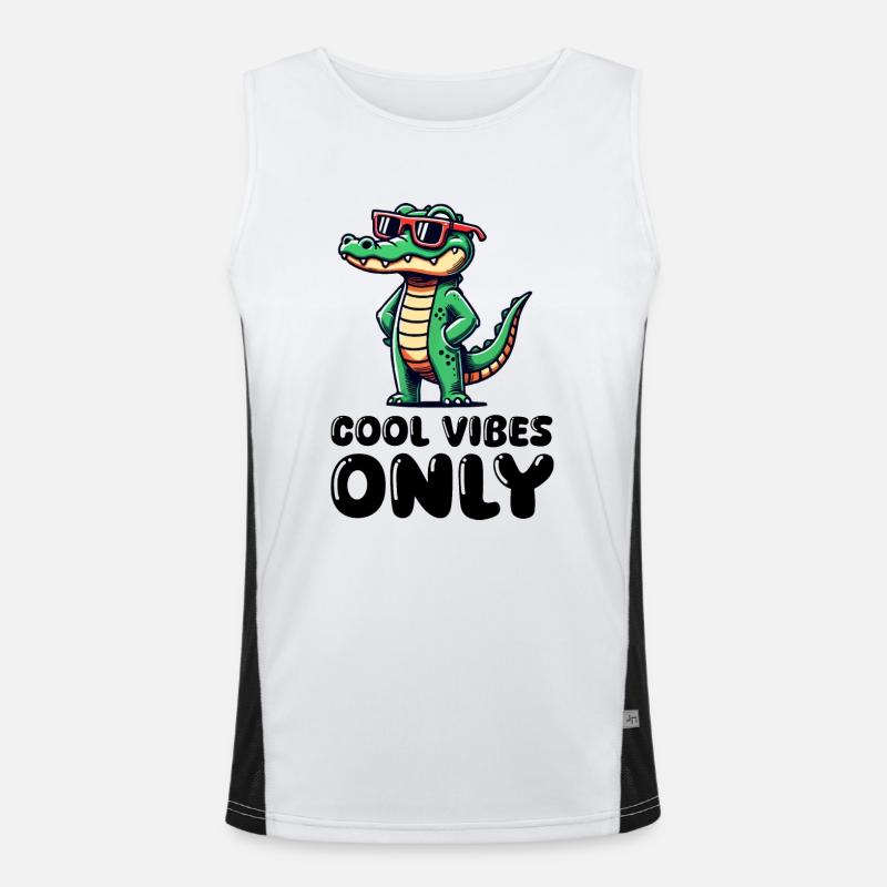 krokodil cool Funktionelles Kontrast-Tank Top für Männer 