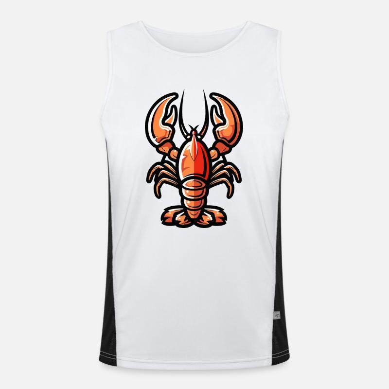 Lobster Crab Comic Men's Functional Contrast Tank Top 