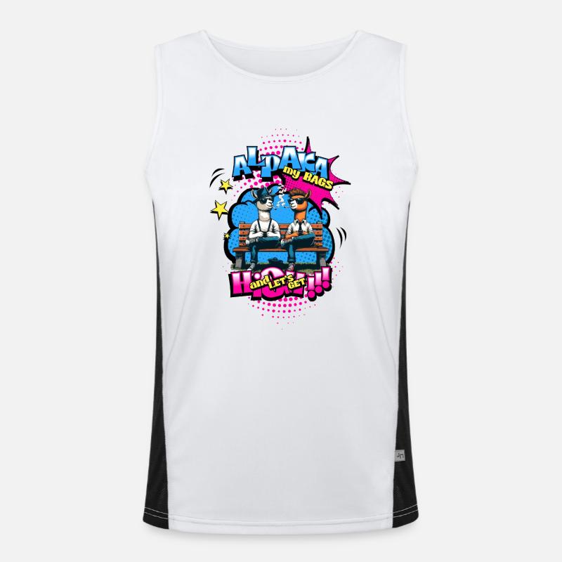 High Spirits - Alpacas in Chill Mode 2 Men's Functional Contrast Tank Top 
