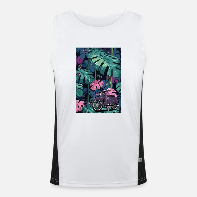 Schwalbe (lila) // Illustration Funktionelles Kontrast-Tank Top für Männer 