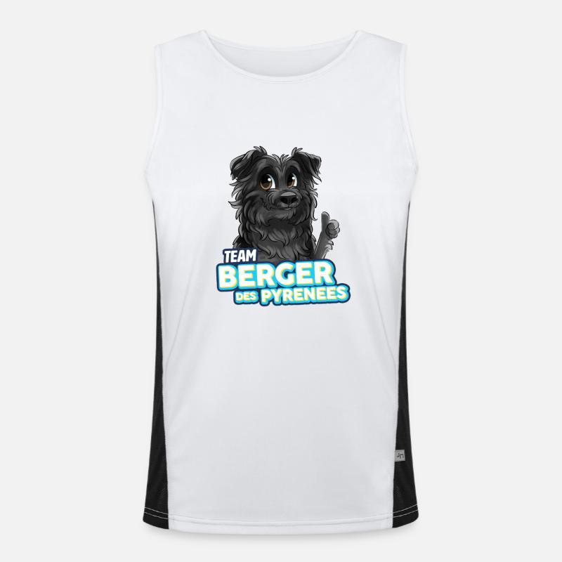 TEAM Pyrenäenschäferhund - Schwarz Funktionelles Kontrast-Tank Top für Männer 