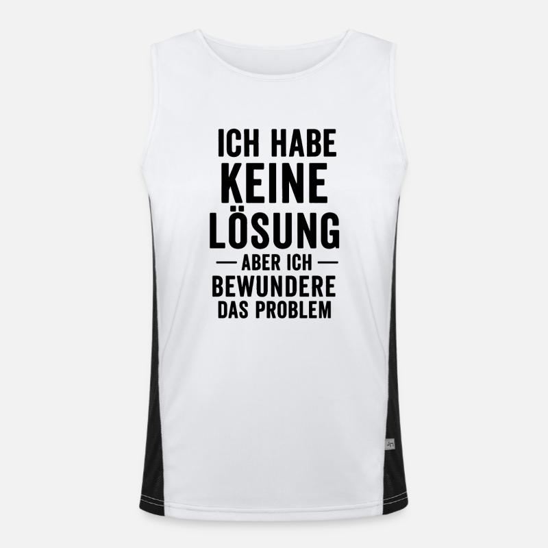 Problem Admirers - Men's Functional Contrast Tank Top  - white/black