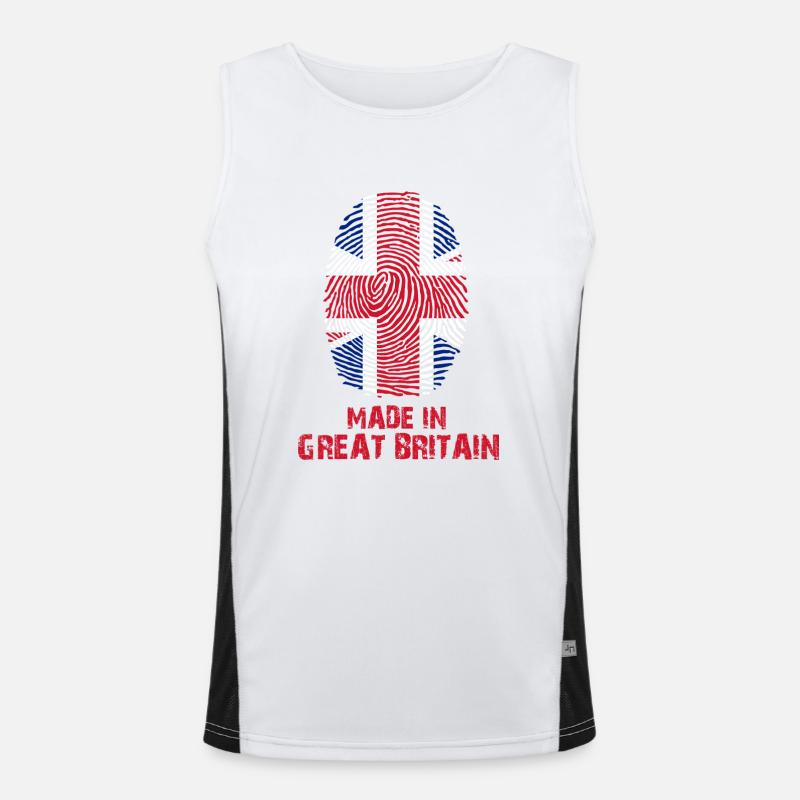 Großbritannien Flagge - Made in Great Britain Gesc Funktionelles Kontrast-Tank Top für Männer 