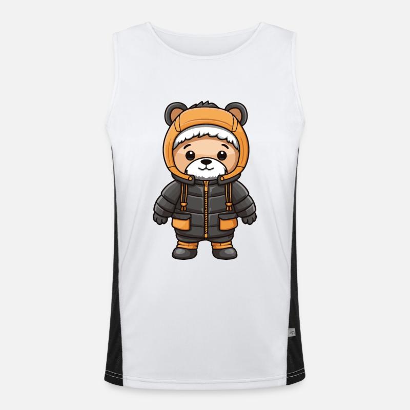 Bear Winter Comic Men's Functional Contrast Tank Top 