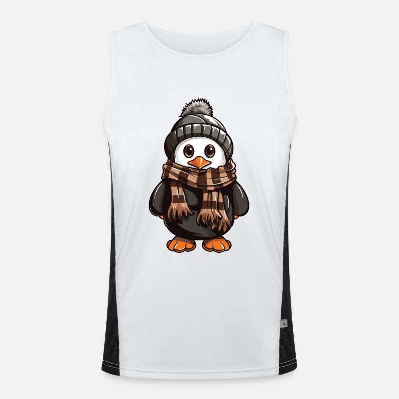 Penguin Cute Winter Comic Men's Functional Contrast Tank Top 