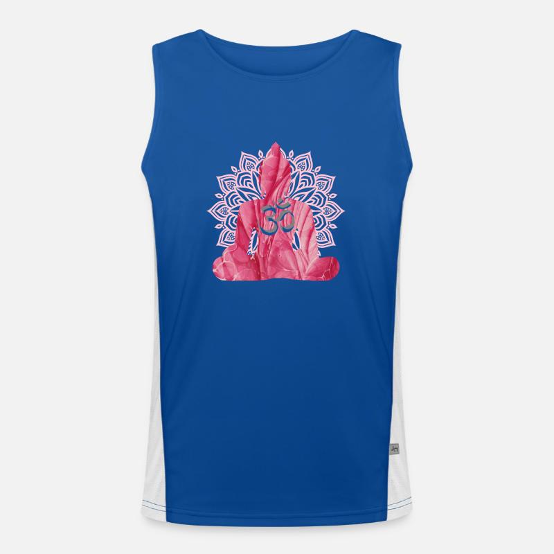 om mit buddha e 229 Funktionelles Kontrast-Tank Top für Männer 