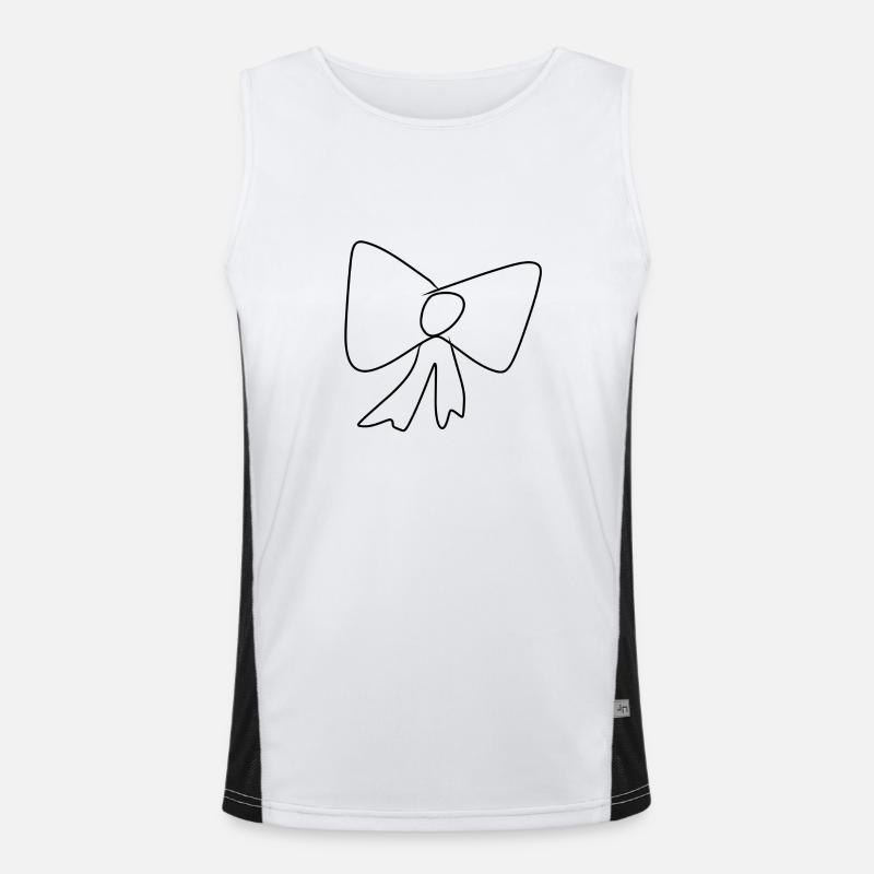 Loop Icon Pattern - Men's Functional Contrast Tank Top  - white/black