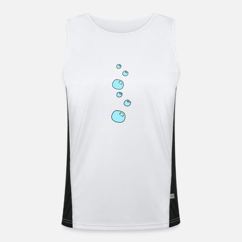 Soap Bubbles Circles Shape Water Shape Blue Men's Functional Contrast Tank Top 