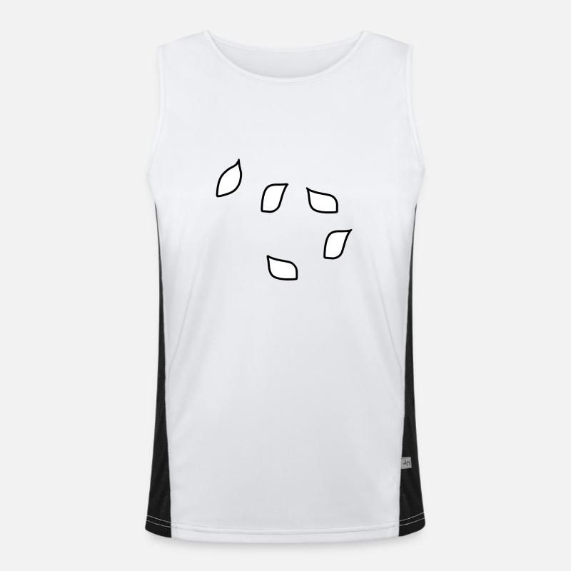 Leaves Leaf Pattern - Men's Functional Contrast Tank Top  - white/black