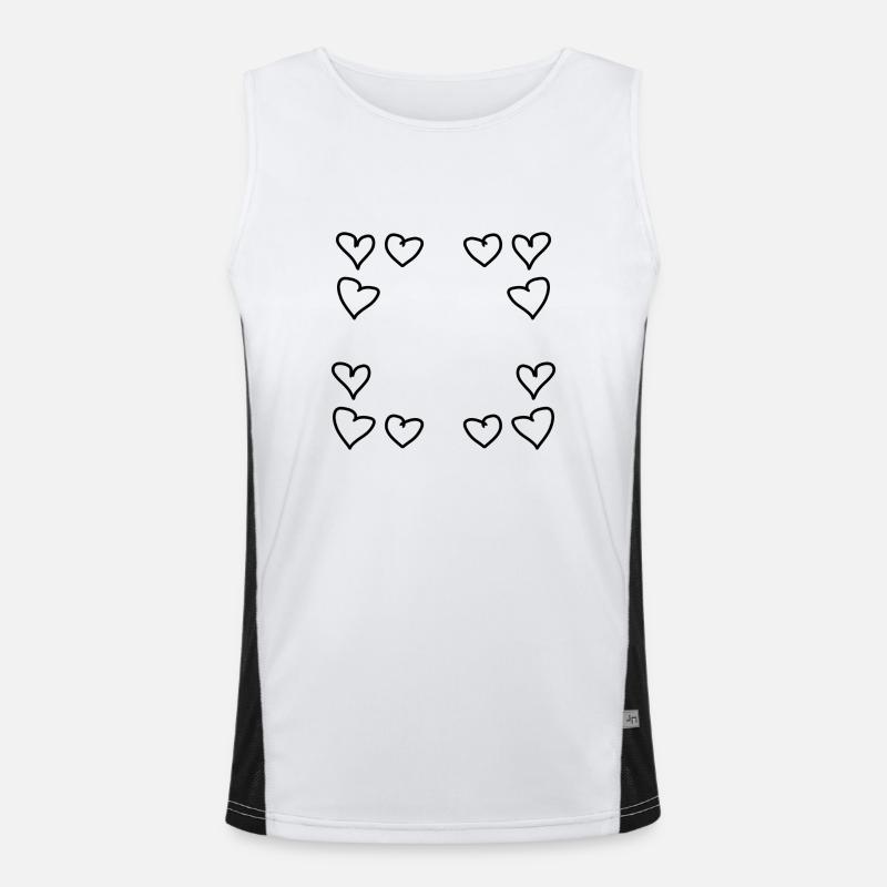 herzen muster rahmen eckig herz liebe Funktionelles Kontrast-Tank Top für Männer 