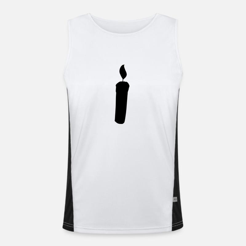 Candle Shape Symbol Fire Light - Men's Functional Contrast Tank Top - white/black