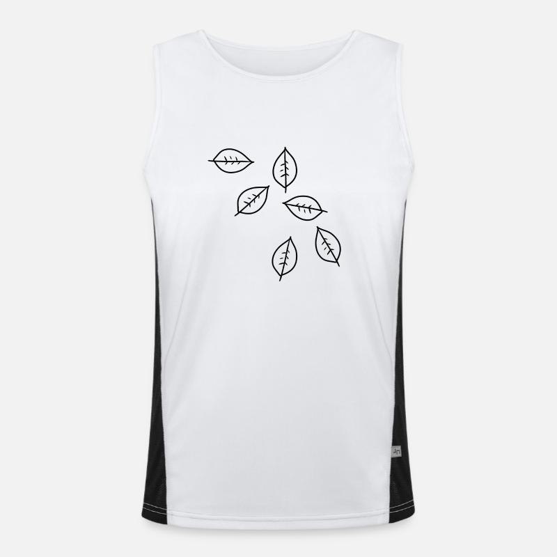 leaf pattern leaves icon shape nature Men's Functional Contrast Tank Top 