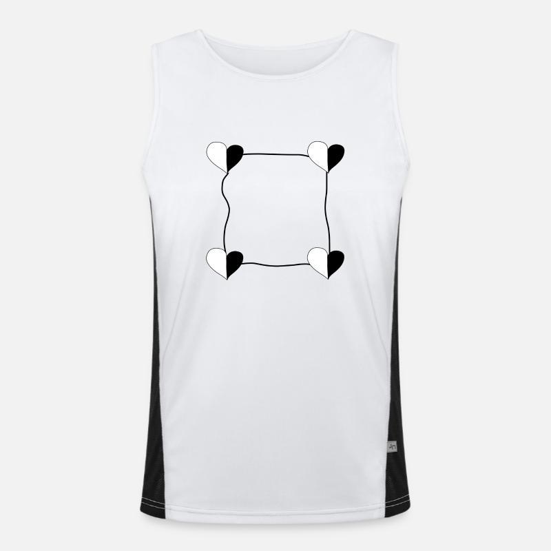 Four Hearts Frame Men's Functional Contrast Tank Top 