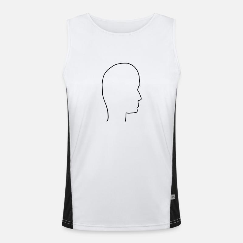 Head Profile People Side Men's Functional Contrast Tank Top 