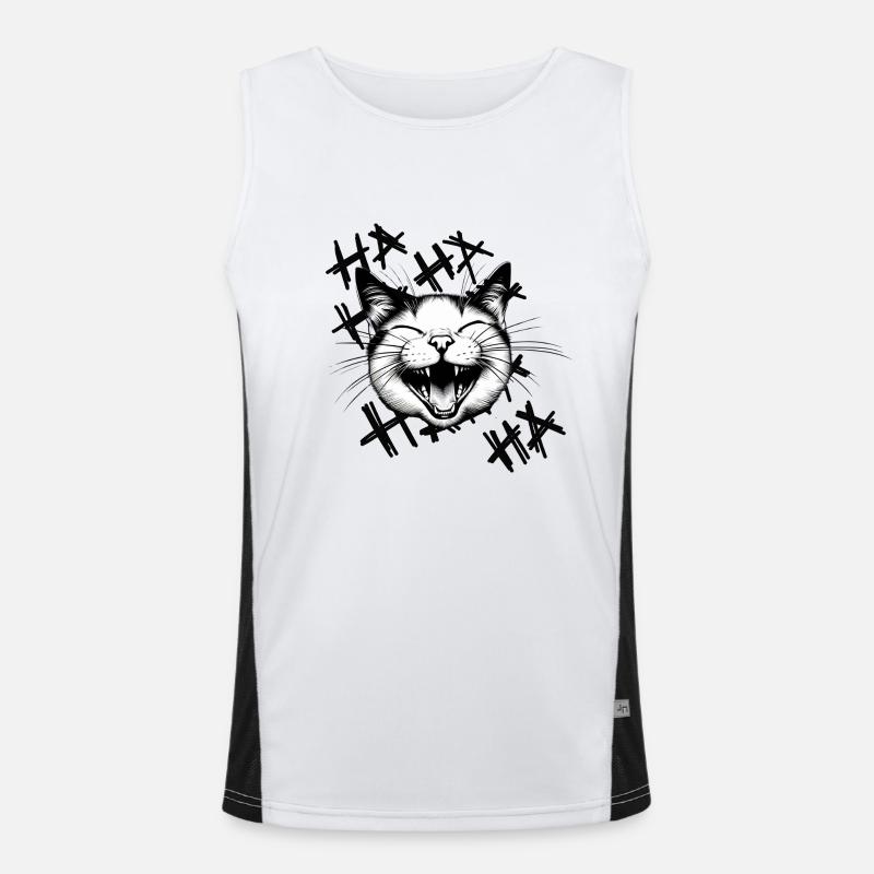 Laughing 🐈😂 cat Men's Functional Contrast Tank Top 
