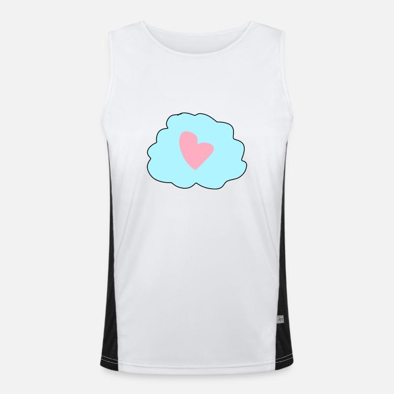Cloud Blue Symbol Heart Love Men's Functional Contrast Tank Top 