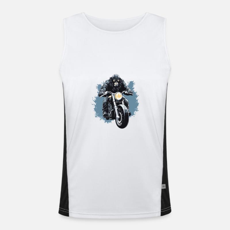 Motorcycle Biker Gorilla Men's Functional Contrast Tank Top 