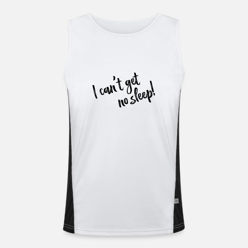 I can't get no sleep - Lyrics black Funktionelles Kontrast-Tank Top für Männer 