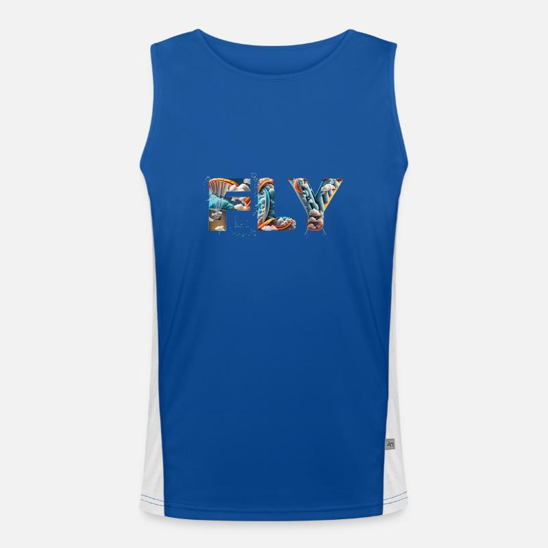 Firefly FLY paraglider and clouds 20286 Men's Functional Contrast Tank Top 