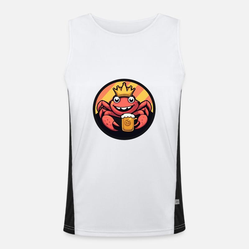Crab Crab Beer - Men's Functional Contrast Tank Top  - white/black