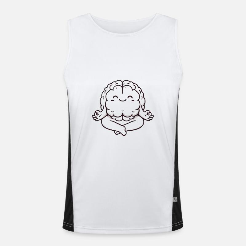 Trust Your Gut Meditating Brain Design Men's Functional Contrast Tank Top 