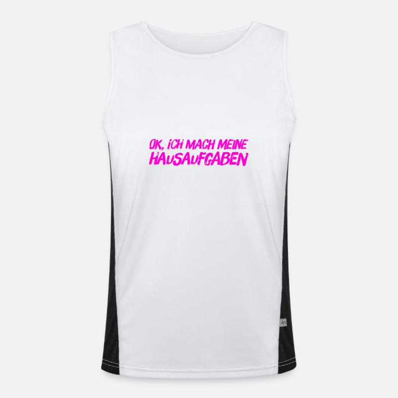 Hausaufgaben sind mein Ding Funktionelles Kontrast-Tank Top für Männer 