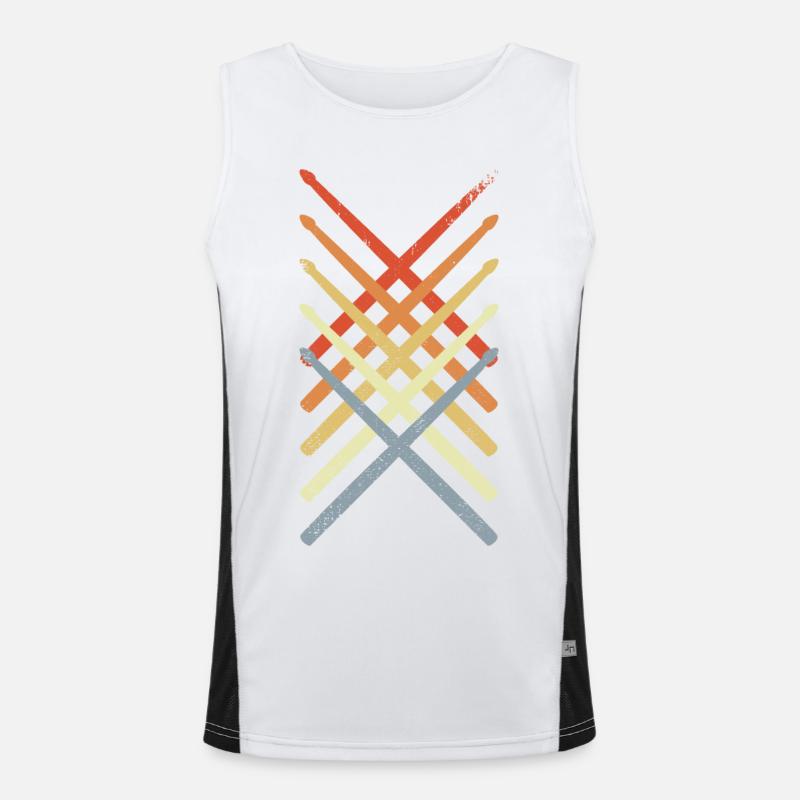 Drumsticks Drawing Men's Functional Contrast Tank Top 