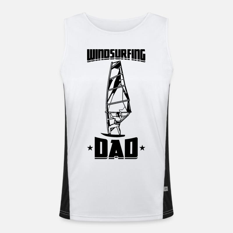 Windsurfer Vater Funktionelles Kontrast-Tank Top für Männer 