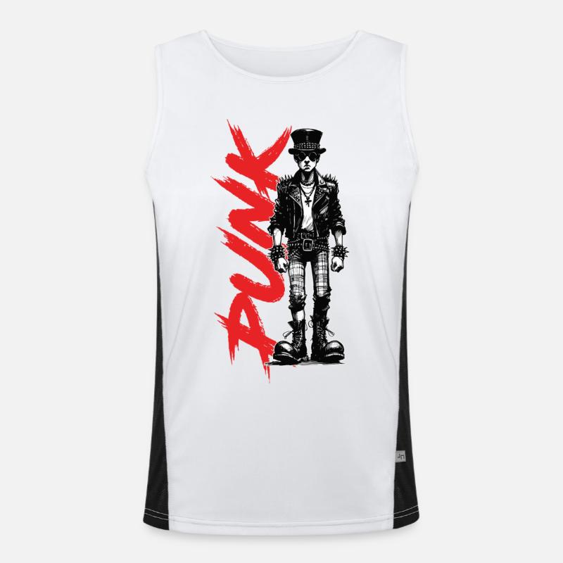Punks mit Hut Funktionelles Kontrast-Tank Top für Männer 