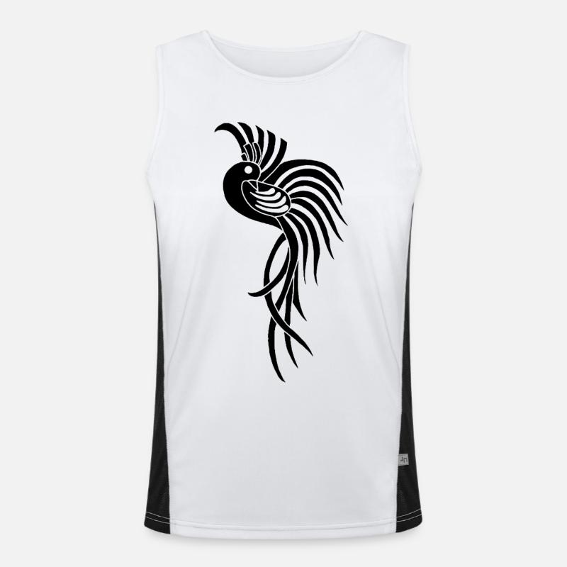 Oiseau du paradis noir Débardeur respirant contrasté Homme 